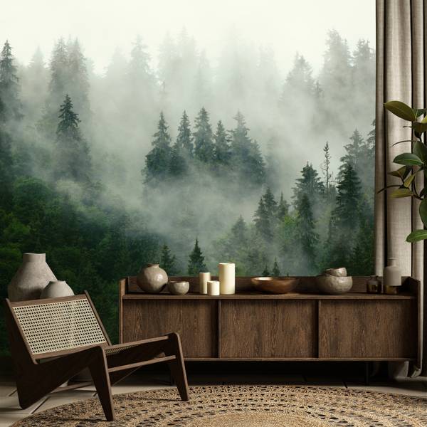 Fototapete Wald Nebel Bäume Natur 200 x 140 x 140 cm