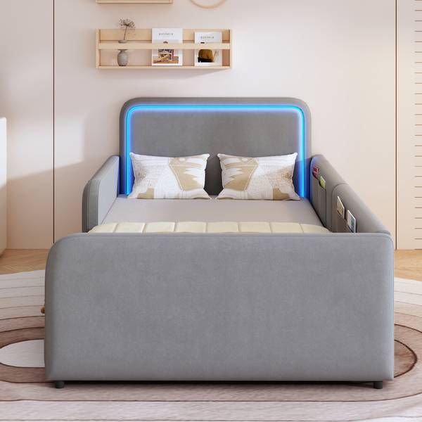 Gepolstertes Bett Triton Ⅰ Grau