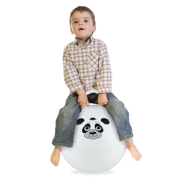 Ballon sauteur  enfants motif animal Blanc - PVC - 45 x 55 x 45 cm