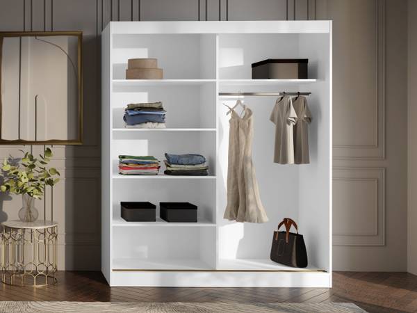 Kleiderschrank Modin Schwarz - Weiß