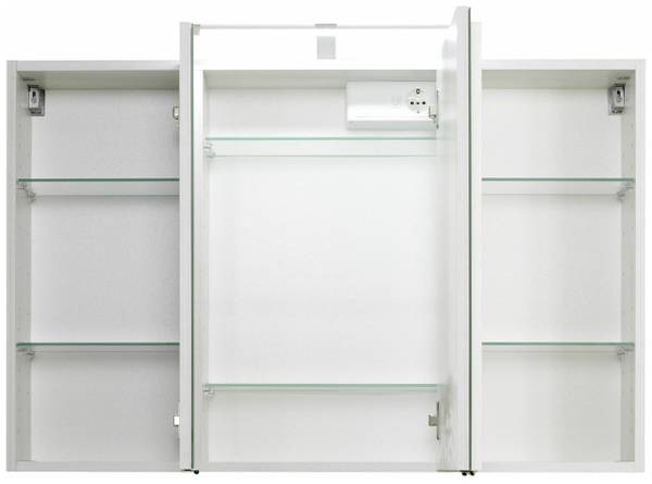 3D-Spiegelschrank Cardiff 100cm Weiß - Holzwerkstoff - 100 x 65 x 20 cm