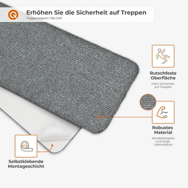 Selbstklebende Treppenstufen‑Matten DSP Creme - Höhe: 76 cm