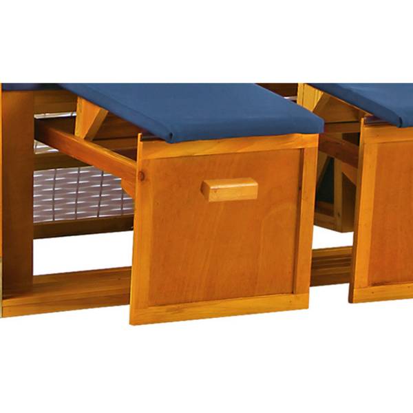 Strandkorb Ostsee 2-Sitzer Blau - Webstoff - Wacholder - 120 x 160 x 80 cm