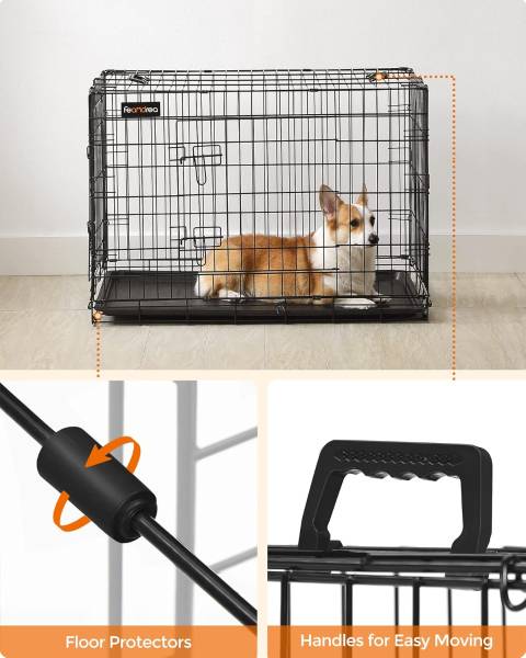 Hundekäfig 101338 Schwarz - Stahl - 100 x 61 x 9 cm