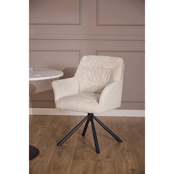 Esszimmerstuhl Alonso 2er Set Beige - Textil - 64 x 86 x 61 cm