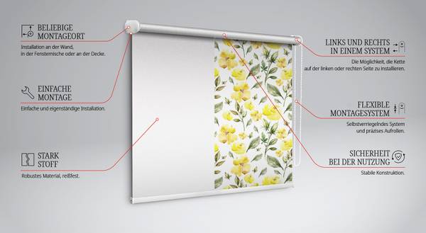 Verdunkelungsrollo FLAVIA 60 x 140 cm