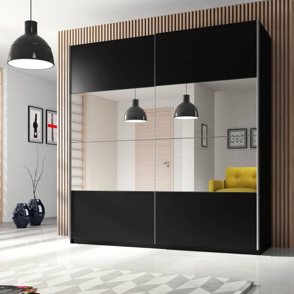 Kleiderschränk BETTINA 180 Schwarz - 180 x 210 cm