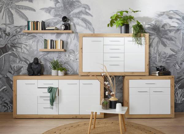 Sideboard MALTA Braun - Weiß - Holzwerkstoff - 179 x 86 x 40 cm