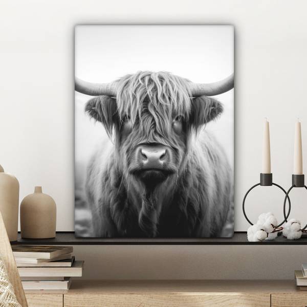 CANVAS SCHILDERIJ Schotse hooglander 30 x 40 cm