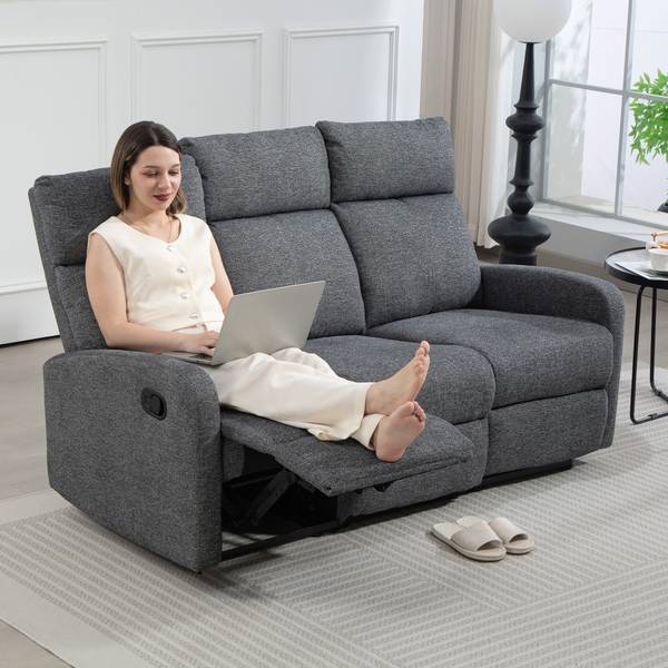 Relaxsessel 83B-377V00GY Grau - Chenille - Webstoff - 91 x 98 x 161 cm