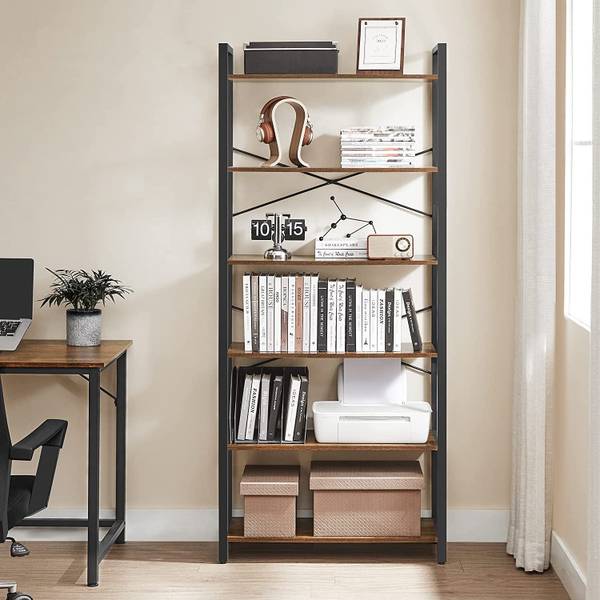 Bücherregal Standregal Bilāspur Braun - Holzwerkstoff - 30 x 186 x 80 cm