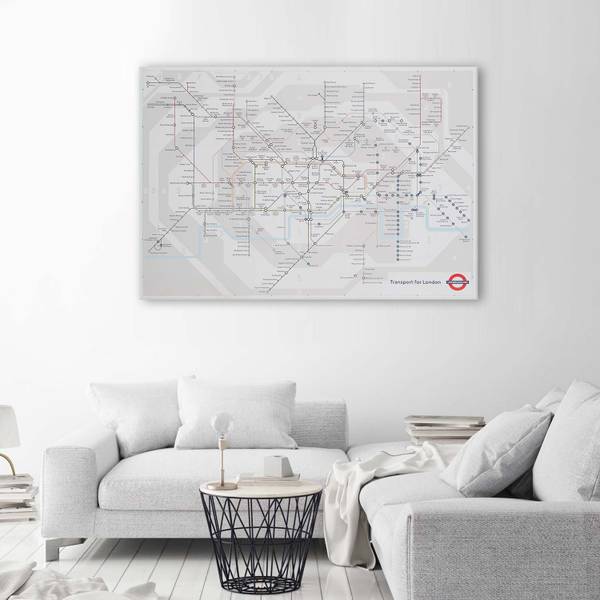 Tableau déco londres métro plan du métro 100 x 70 cm