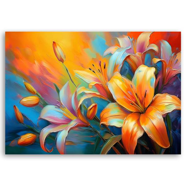 Canvas schilderij Lelies 100 x 70 cm