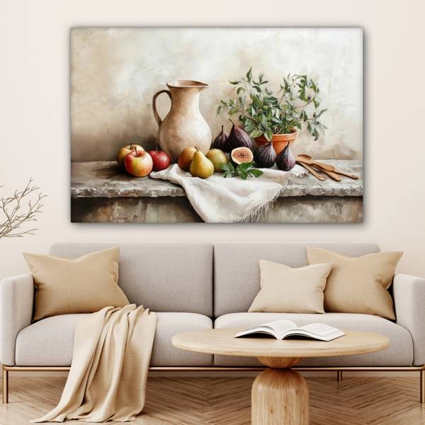 CANVAS SCHILDERIJ Fruit bruin - katoen - 140 x 90 x 2 cm
