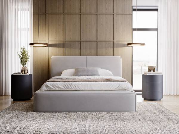 Polsterbett AMARO Silber - Liegefläche Breite: 160 cm