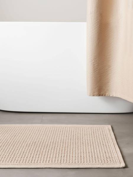 Badematte Jojo Beige - Baumwollstoff - 50 x 1 x 80 cm