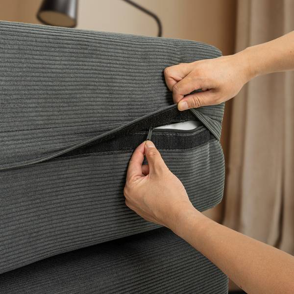 Schlafcouch FST101-DG Grau - Cord - Polyester - 107 x 32 x 177 cm