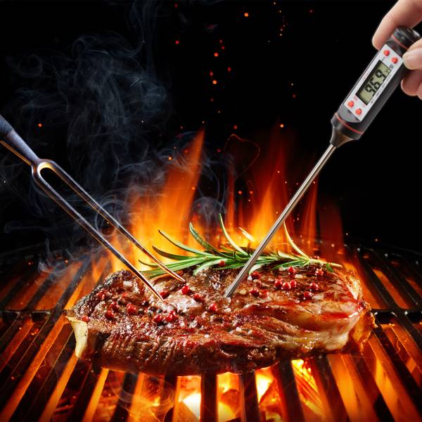 2 Pack Thermomètre Cuisine, Thermomètre Numérique Digital Avec Sonde Longue Lecture Instantane Thermometre Cuisson Thermometre Viande Pour Nouriture 98143355