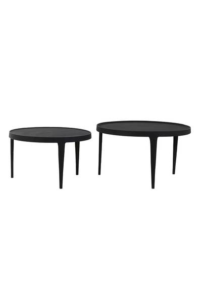 Couchtisch TOBIAS 2-er Set Schwarz - Metall - 75 x 44 x 75 cm