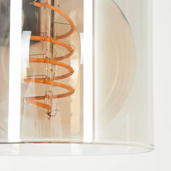 Wandleuchte Ramera Grau - Aluminium - Klarglas - 10 x 23 x 30 cm
