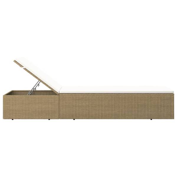 Gartenliege M607039 Braun - Polyrattan - 60 x 84 x 198 cm