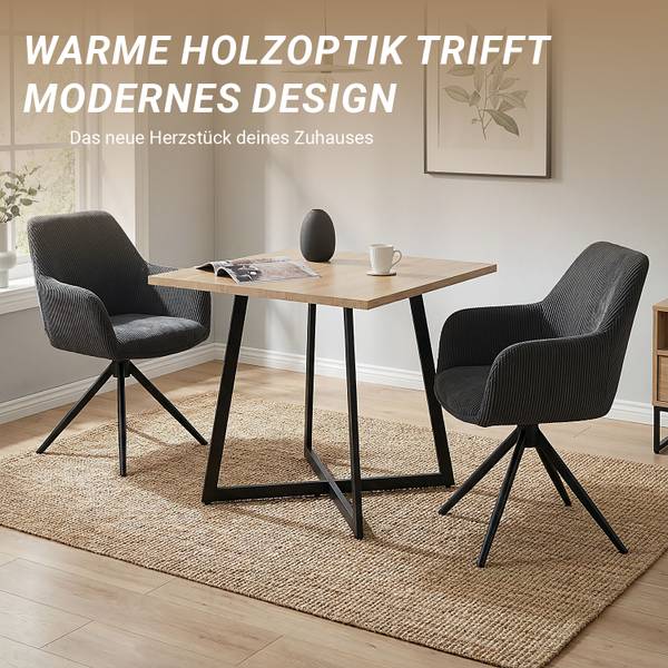 Table à manger 3125 Marron - Bois manufacturé - 80 x 76 x 80 cm