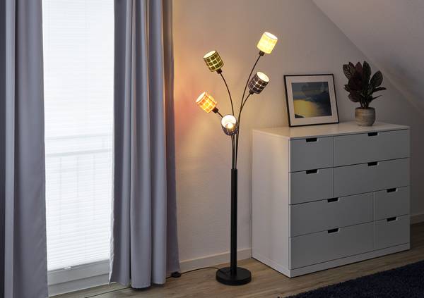 Stehleuchte Felt Metall - Textil - 49 x 173 x 51 cm