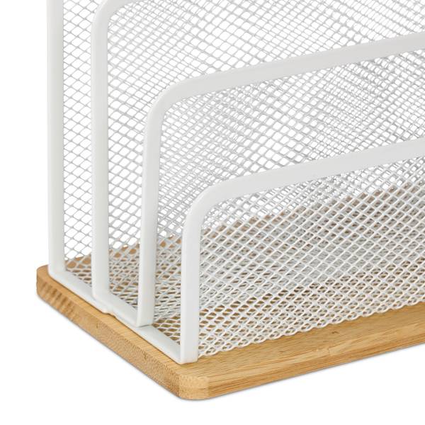 Lot de 2 organiseurs de bureau Marron - Blanc - Fer - 18 x 15 x 10 cm