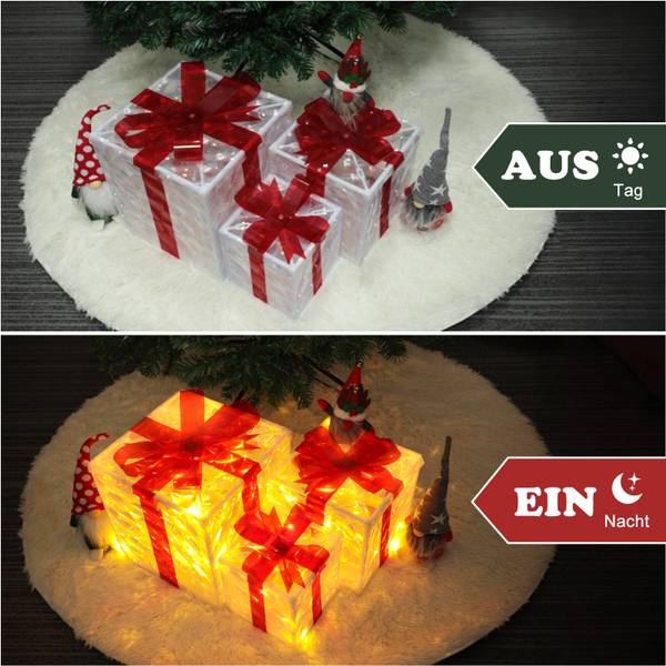Weihnachtsgeschenkbox Andreas Ⅲ(3er-Set) Rot - Kunststoff - 25 x 25 x 25 cm
