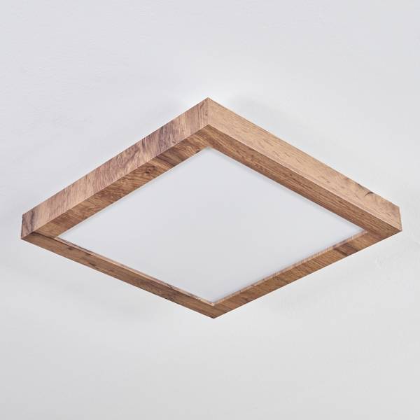 Deckenleuchte Valdazzo Weiß - Holzwerkstoff - Metall - 35 x 6 x 35 cm