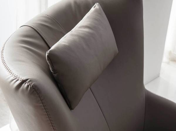 Drehbarer Sessel 5044 Grau - Strukturstoff - Flachgewebe - Kunstleder - Edelstahl - 76 x 100 x 90 cm