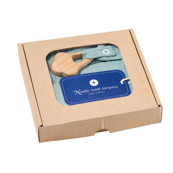 Kuscheltuch Musselin Eis Geschenkbox Grün - Textil - 30 x 1 x 30 cm