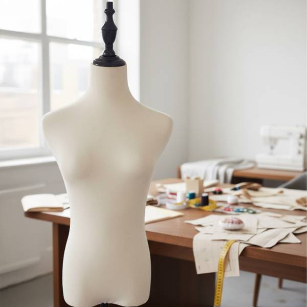 Weibliche Schneiderpuppe 36/38 Schwarz - Weiß - Eisen - 37 x 175 x 23 cm