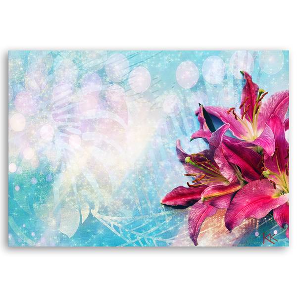 Tableau déco fleurs 100 x 70 cm
