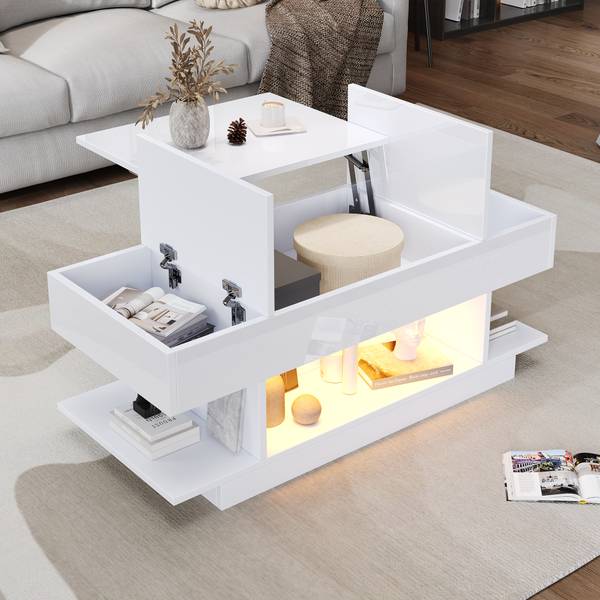 Couchtisch Hermes Ⅵ Weiß - Holzwerkstoff - 45 x 55 x 98 cm