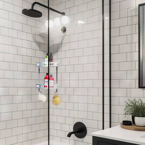 Badeckregal für Dusche Silber - Aluminium - 30 x 39 x 23 cm