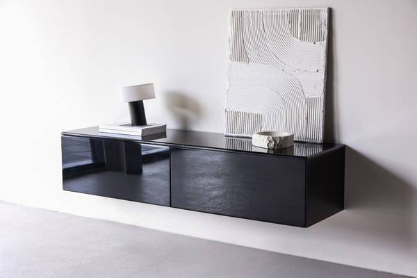 TV-Lowboard Fristad Schwarz - Holzwerkstoff - 160 x 35 x 45 cm