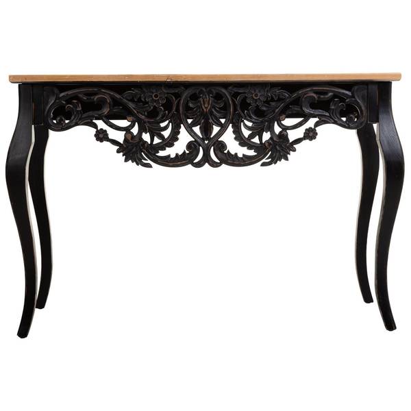 Eingangstisch 4523351875 Schwarz - Massivholz - 111 x 77 x 40 cm