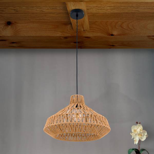 Hängeleuchte BASKET Beige - Rattan - 40 x 26 x 40 cm