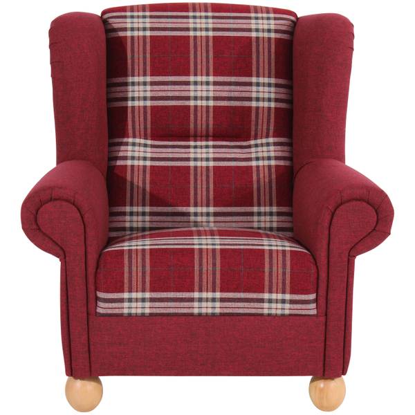 Monarch Ohrenbackensessel Rot - Polyester - 93 x 103 x 87 cm