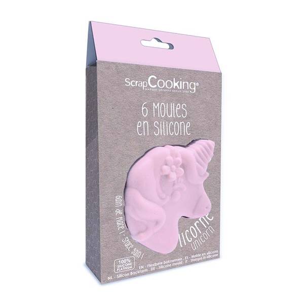 6 Silikonformen für Einhörner Silikon - 12 x 5 x 21 cm