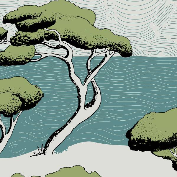 Papier peint  Calanques Blanc 375 x Blanc - Largeur : 375 cm