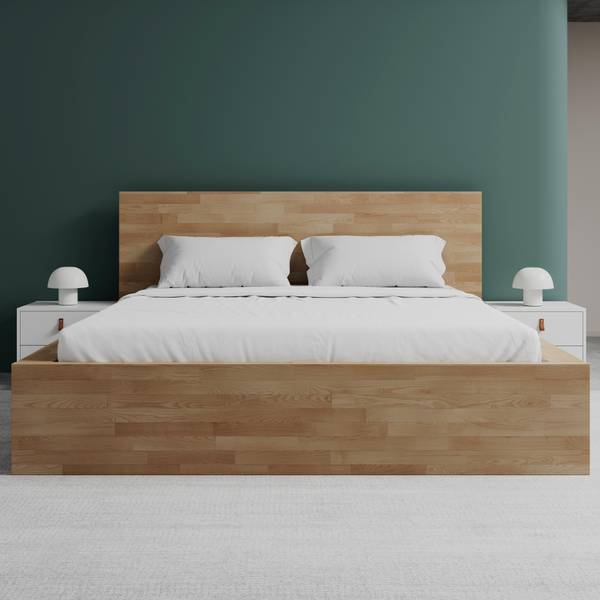 Bett WILMA Braun - Holz teilmassiv - 199 x 1 x 180 cm