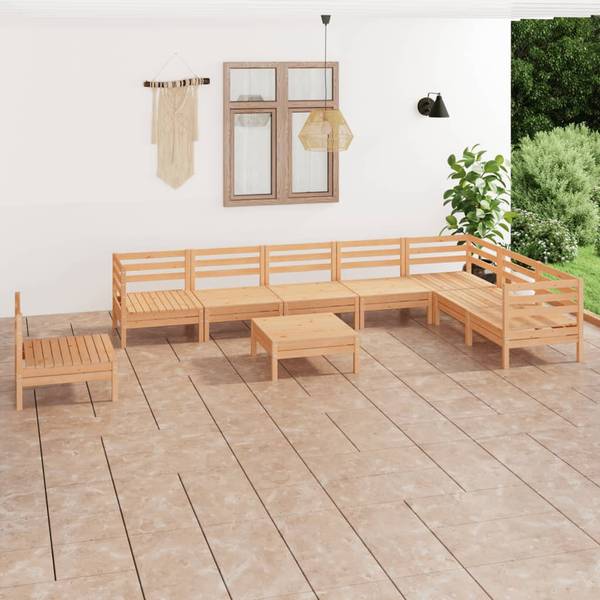 Garten-Lounge-Set 3010559 (9-teilig) Braun - Kiefer - 64 x 29 x 64 cm
