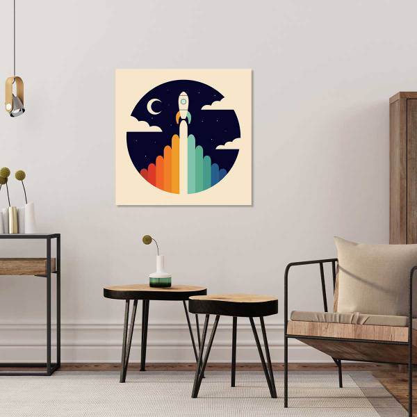 Tableau enfant astro up 80 x 80 cm