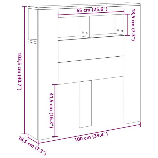 LED Kopfteil 3033086 Holz - Breite: 100 cm