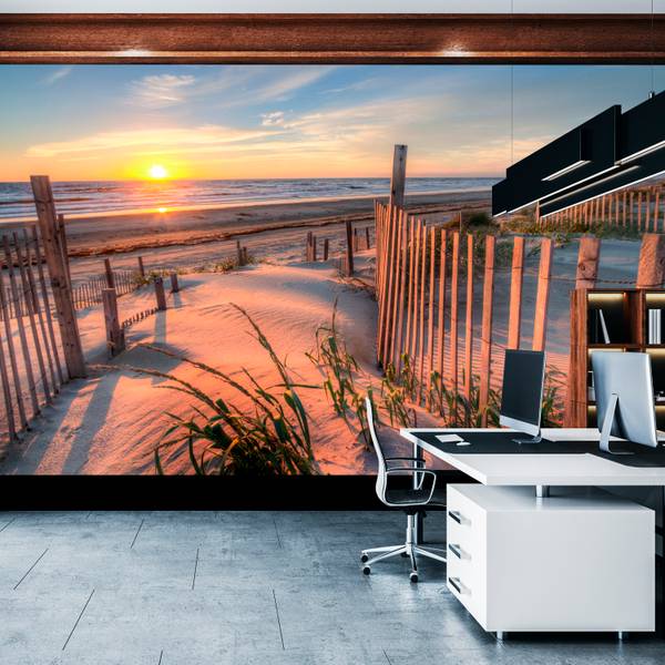 Fototapete Sonnenaufgang Strand Meer 100 x 70 x 70 cm
