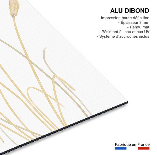 Tableau scandi blés 2 80 x 120 x 1 cm - Métal