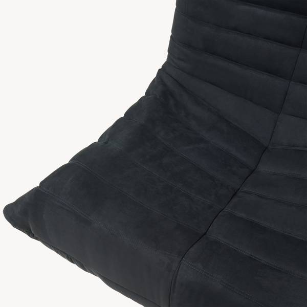 Bodensessel Kodsø Schwarz - Kunstleder - Textil