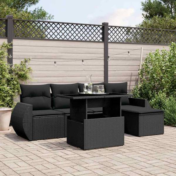 Salon de jardin 3036852-1 (lot de 6) Noir